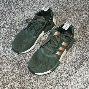 Adidas NMD R1 Women’s size 6.5 Olive Green and Rose Gold